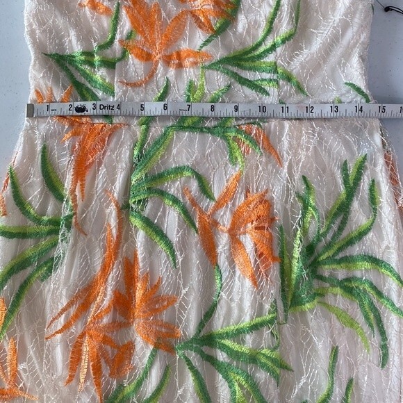 Laundry Shelli Segal Floral Embroidered A-Line Sleeveless Dress Lace Overlay - Picture 14 of 16